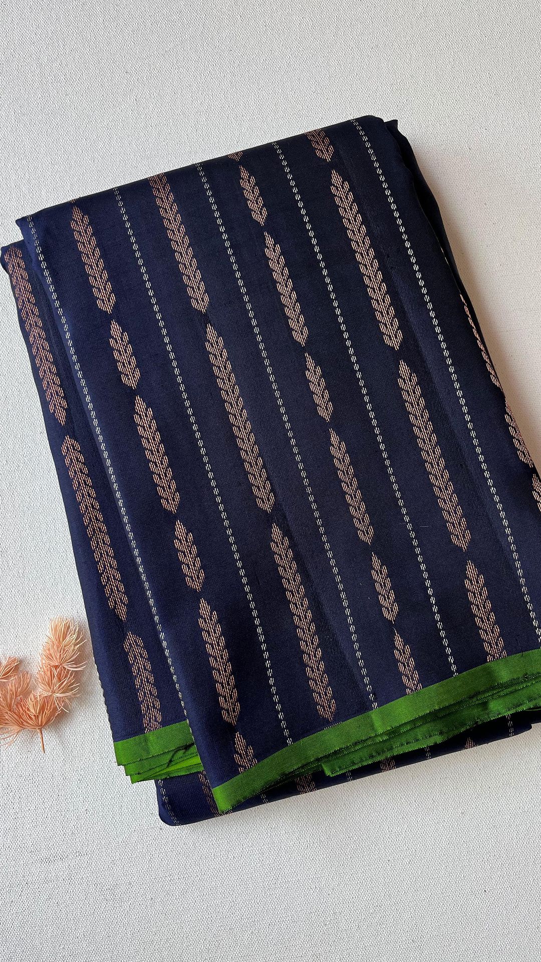 Pure silk saree price(NAVY BLUE) - Studio Thari